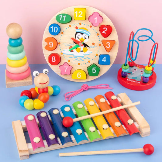Montessori Baby Toys Kids 3D Wooden Puzzles Early