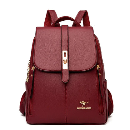 Women Large Capacity Backpack High Quality Leather