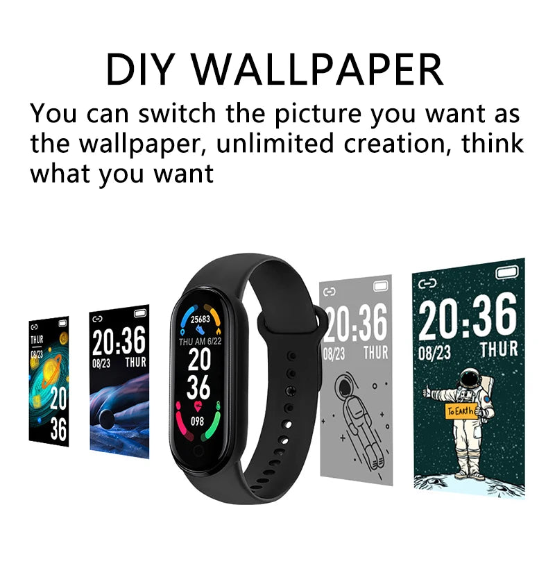 M6 Smart Watch Men Women Fitness Smart Bracelet
