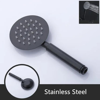 Hand-held Shower Head Water Saving Black Bathroom