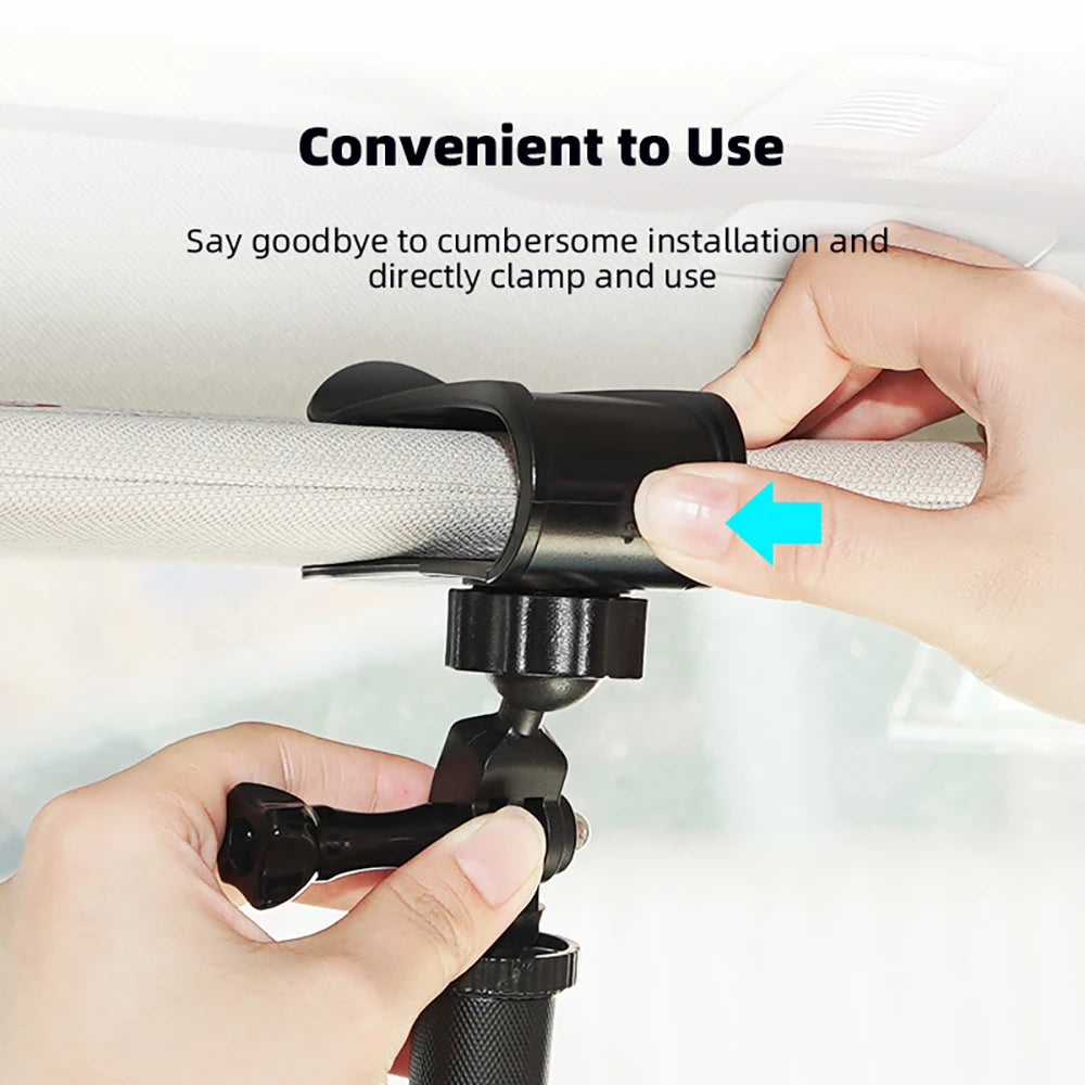 BRDRC Car Sun Visor Mount for Insta360 X5/Ace Pro/GoPro Hero 13 12 11 10/Pocket 3/Action 5 Pro Camera Smartphone Accessories - MyLootWare
