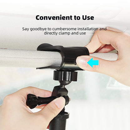 BRDRC Car Sun Visor Mount for Insta360 X5/Ace Pro/GoPro Hero 13 12 11 10/Pocket 3/Action 5 Pro Camera Smartphone Accessories - MyLootWare