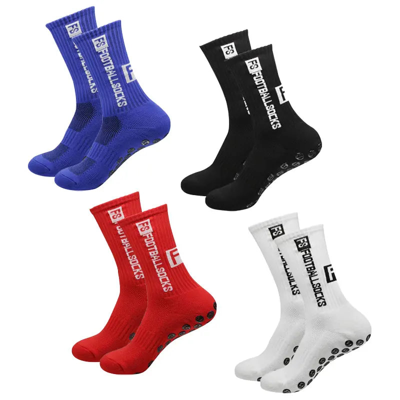 4 Pairs Soccer Socks Sports Grip Socks Anti-slip Basketball Socks Spot Rubber Anti-slip Cotton Soccer Socks - MyLootWare
