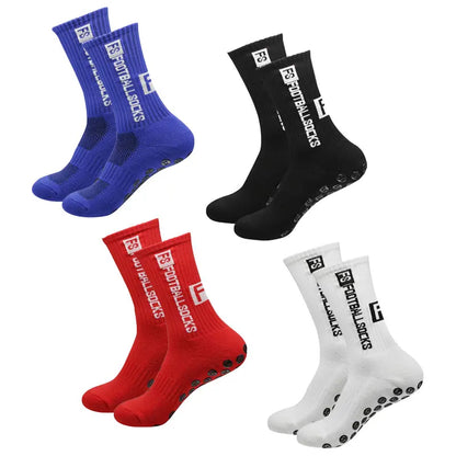 4 Pairs Soccer Socks Sports Grip Socks Anti-slip Basketball Socks Spot Rubber Anti-slip Cotton Soccer Socks - MyLootWare