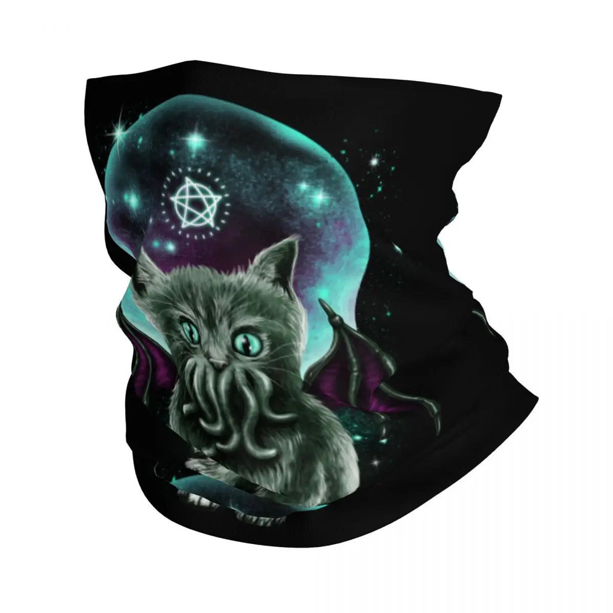 Red Tentacles On Black Bandana Neck Gaiter