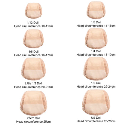 1/3 1/4 1/6 Doll Fixed Hair Non-slip Hat Cap Black/Beige Hairnet Net Head Headgear Doll DIY Accessory Multi-sizes DIY Wig Toy - MyLootWare