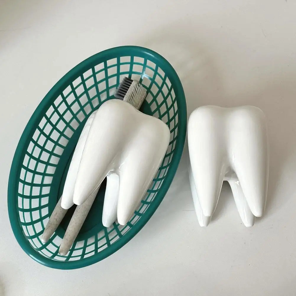 Funny Tooth Shape Ceramic Pen Holder Pencil Pot