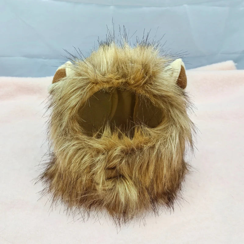 Pet Hairpiece - Humorous Lion Mane Headgear for