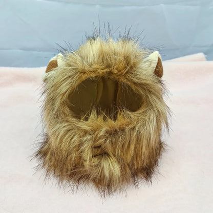 Pet Hairpiece - Humorous Lion Mane Headgear for