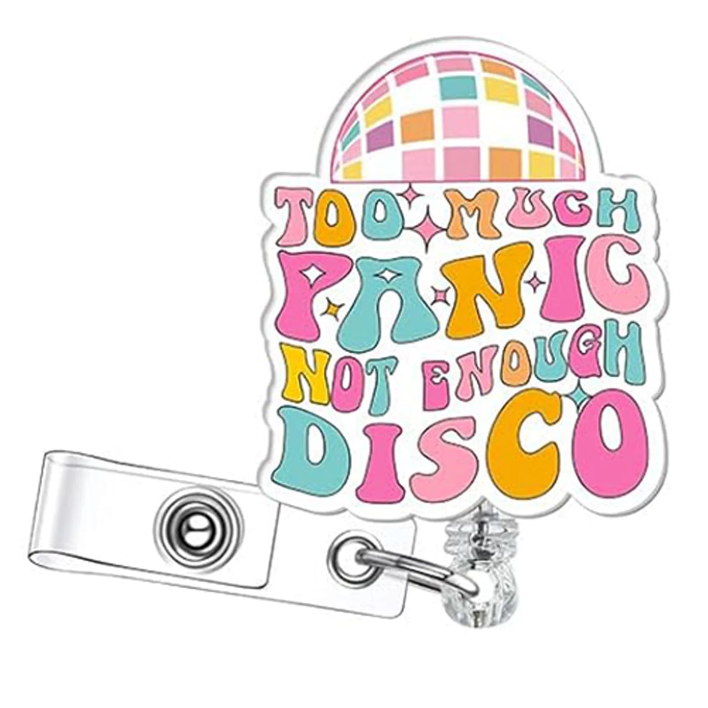 Acrylic English Badge Holder Clip Rotating Alligator Clip Retractable Badge Reel For Doctor Nurse Teacher Student Halloween Gift - MyLootWare