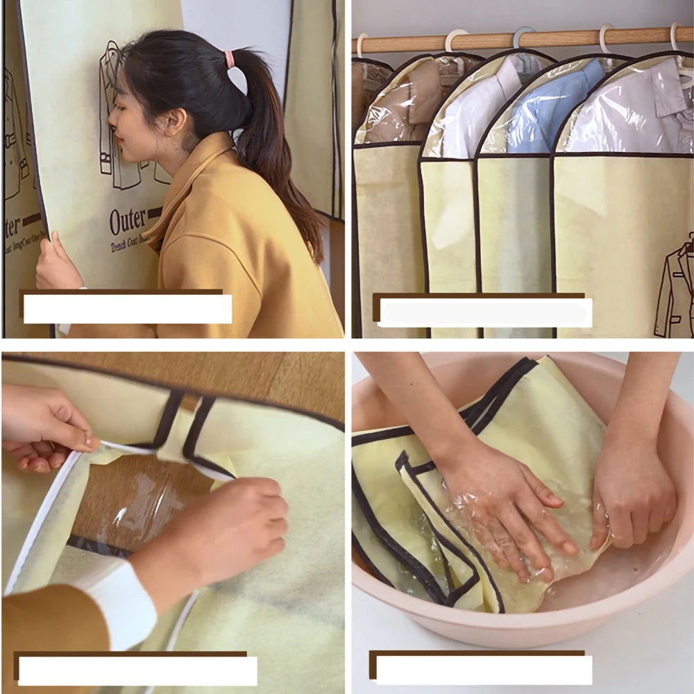 Hanging Clothes Cover with Zipper Suit Coat Outer