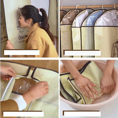 Hanging Clothes Cover with Zipper Suit Coat Outer