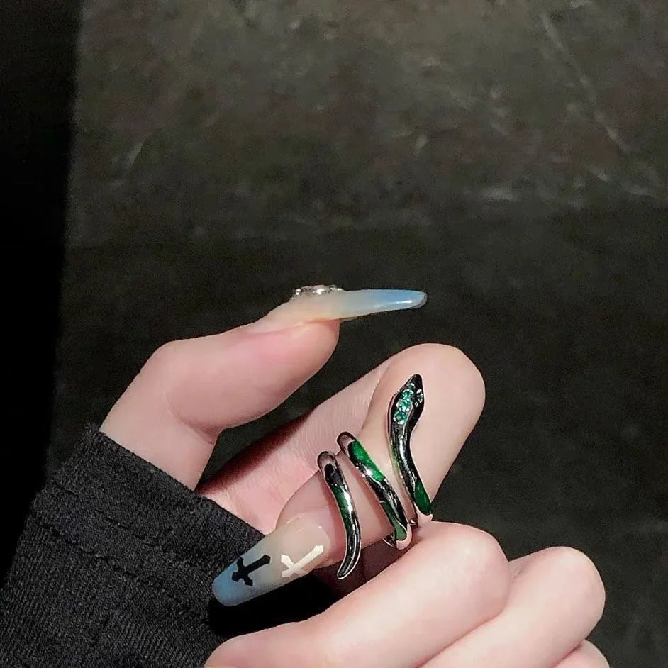Spiritual Slytherin Snake Opening Ring for Women