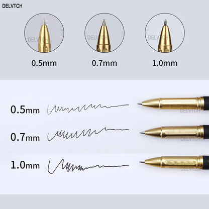 2/4/8/10/20/30/50Pcs Large Capacity Black Ink Gel Pen 0.5 0.7 1.0 Tip Refill Matte Handle Business Signature Writing Stationery - MyLootWare