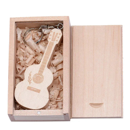 JASTER Wooden Guitar USB Flash Drives 128GB Free