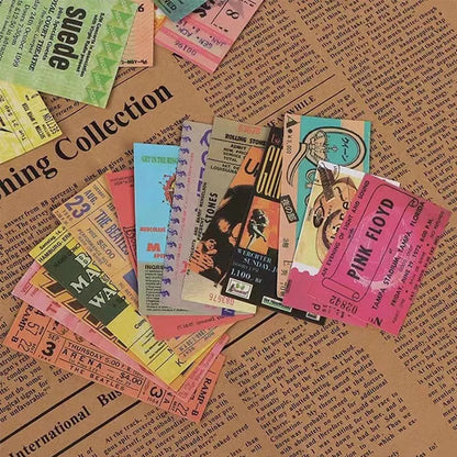 10/20/43pcs Rock Music Ticket Graffiti Stickers Retro Band Decal Sticker for Kids Toys Cool Waterproof DIY Guitar Motorcycle Car - MyLootWare