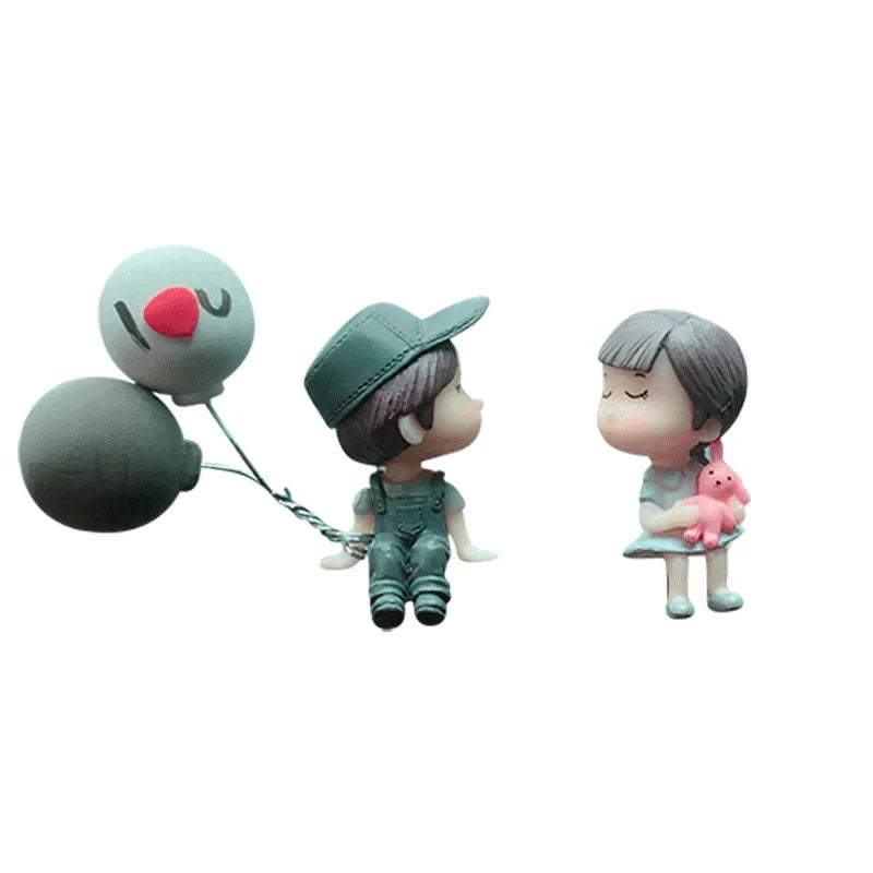 Car accessories, cartoon couple dolls, cute car display screen, balloon decoration, car accessories, men and women's gifts - MyLootWare