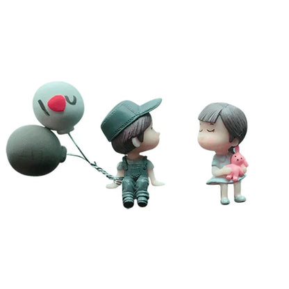 Car accessories, cartoon couple dolls, cute car display screen, balloon decoration, car accessories, men and women's gifts - MyLootWare