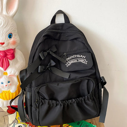Cute Women’s College Backpack Bowknot Style