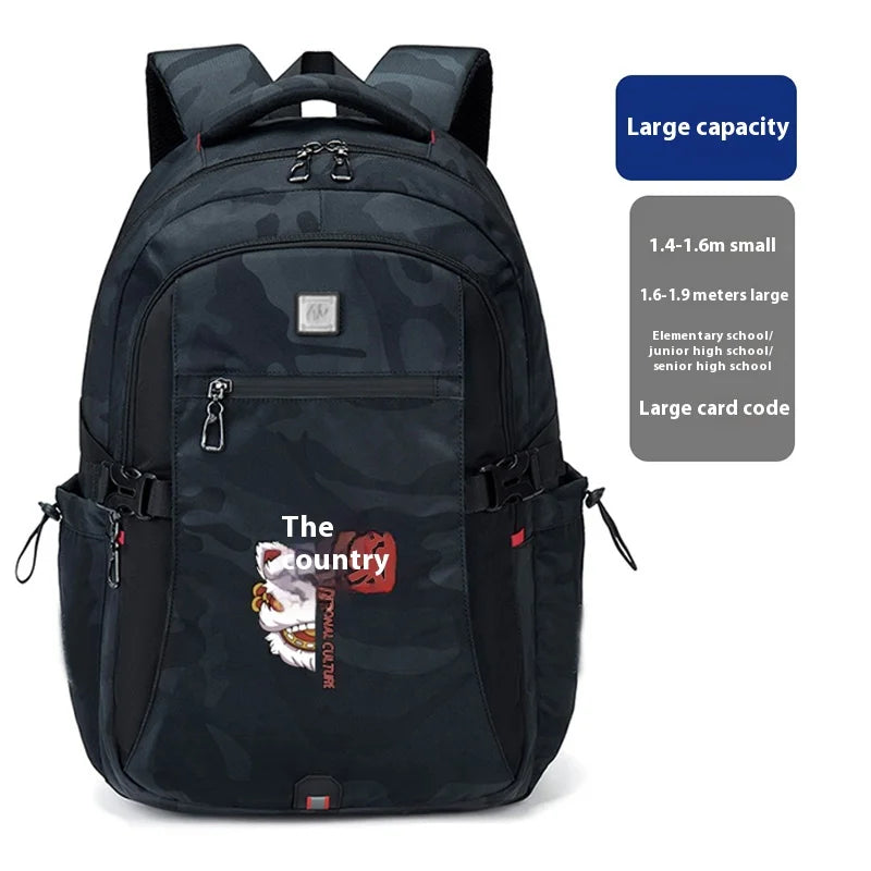 Backpack Primary School Middle School Students High School Bags Large Capacity Ultra-light Load Reduction Outdoor Travel Busines - MyLootWare