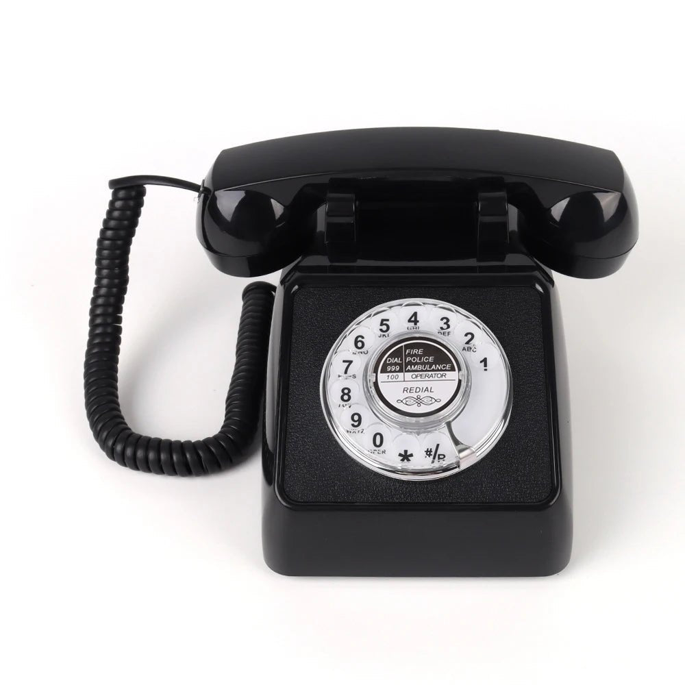 Vintage Landline Phones for Home, Retro Rotary House Phone with Ringer & Volume, Classic Old Fashion Desktop Analog Telephone - MyLootWare