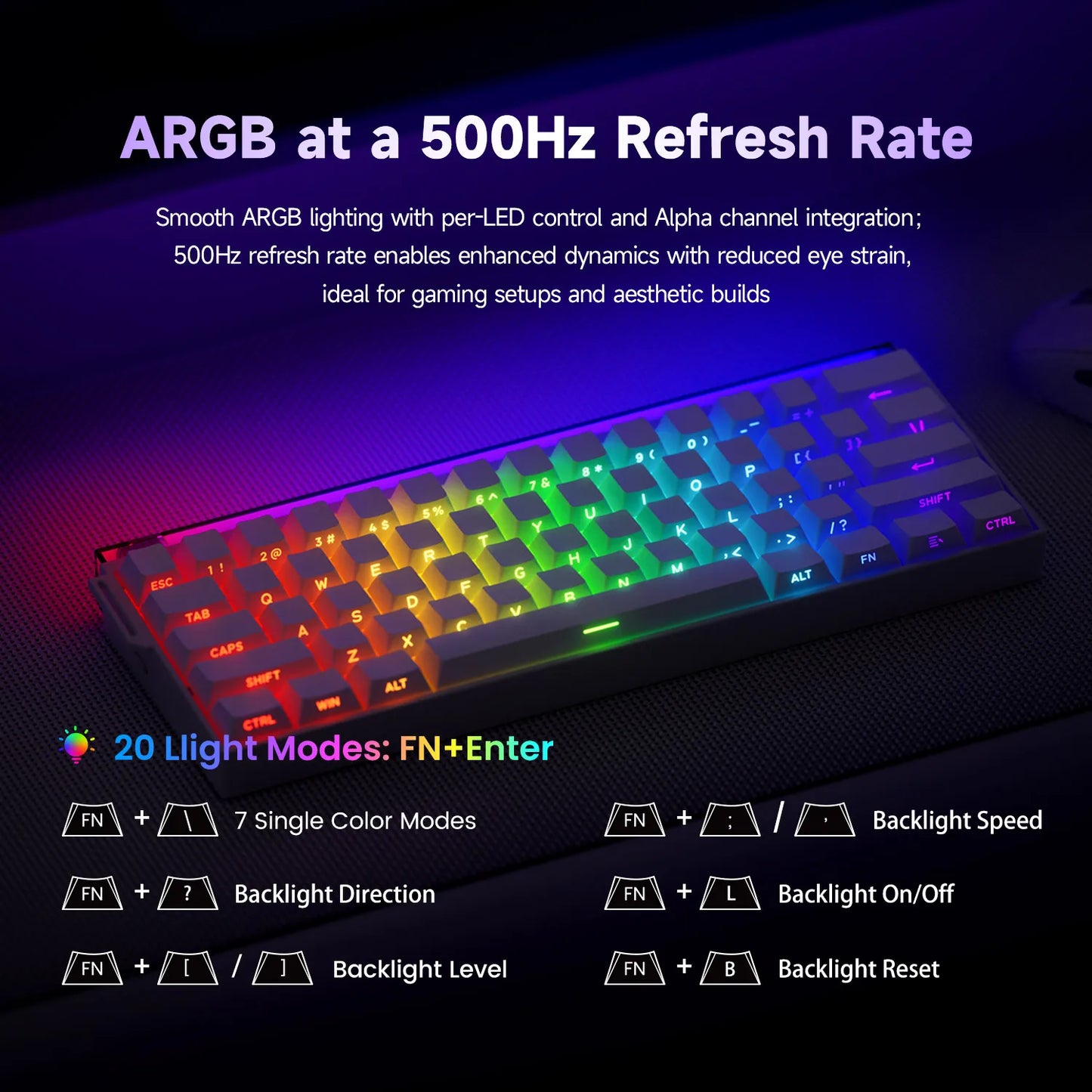 AKKO x Veekos Shine60 HE Magnetic Switch Keyboard 60% Rapid Trigger Keboard RT 0.01mm Snap Key Custom Keyboard for Esports Gamer - MyLootWare