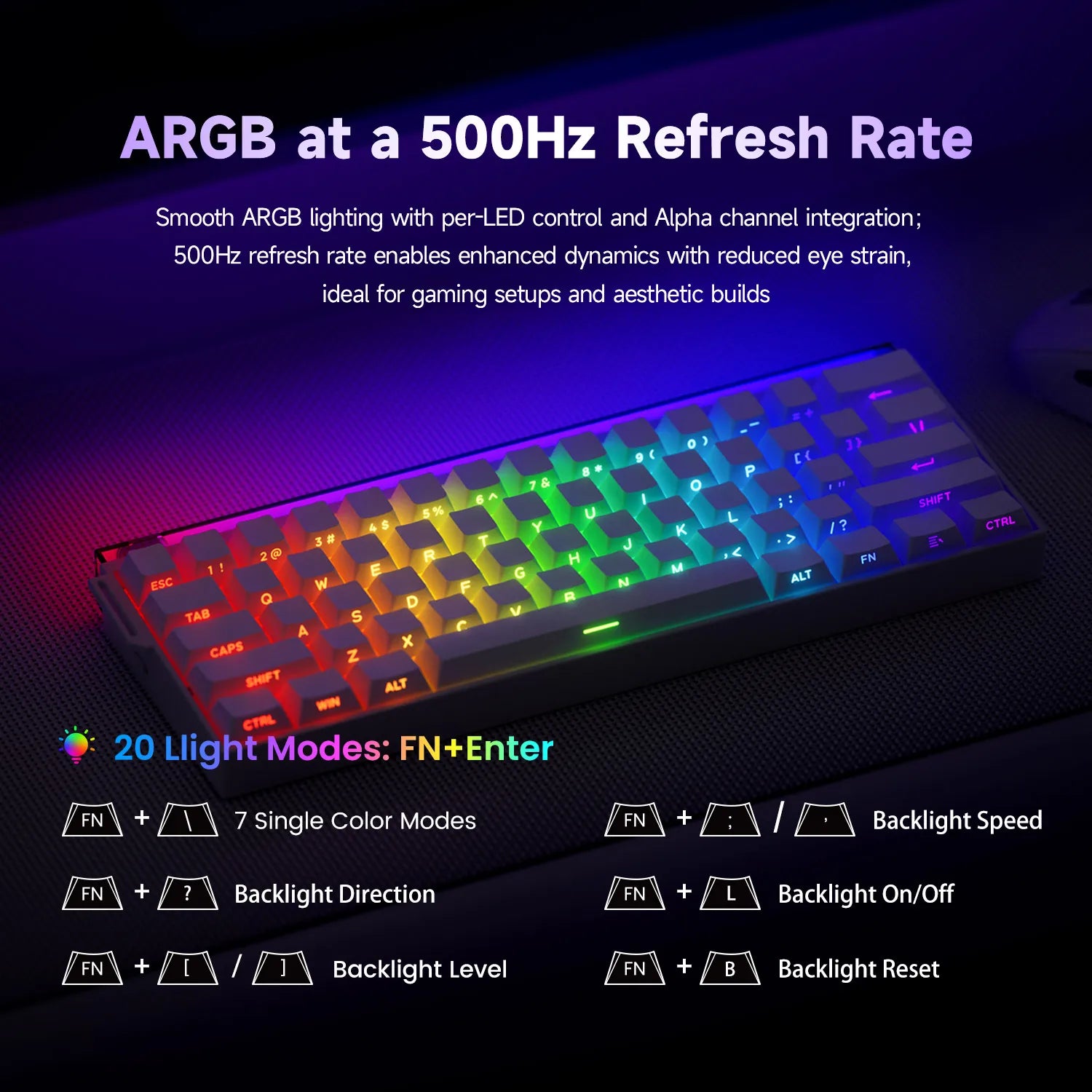 AKKO x Veekos Shine60 HE Magnetic Switch Keyboard 60% Rapid Trigger Keboard RT 0.01mm Snap Key Custom Keyboard for Esports Gamer - MyLootWare