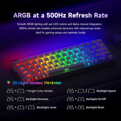 AKKO x Veekos Shine60 HE Magnetic Switch Keyboard 60% Rapid Trigger Keboard RT 0.01mm Snap Key Custom Keyboard for Esports Gamer - MyLootWare