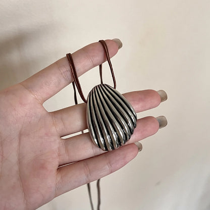 Heavy Industry Silver Large Shell Pendant Necklace