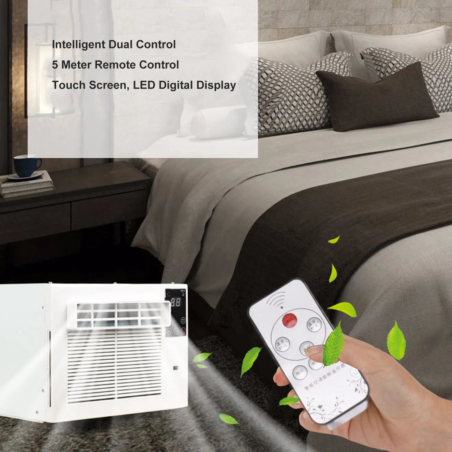 مكيف هواء محمول مع جهاز تحكم عن بعد يعمل باللمس ومبرد هواء للتخييم في الهواء الطلق والسيارة والمطبخ ومبرد هواء يعمل عن بعد بقوة 280 واط