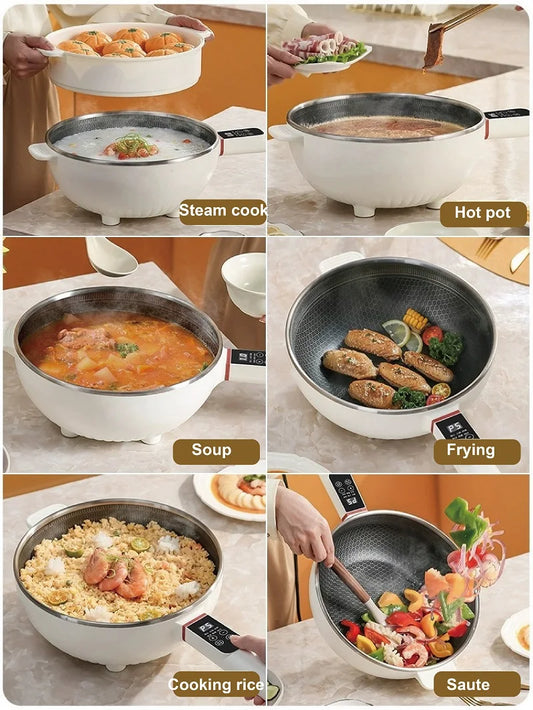 220V Home Multifunctional Electric cooker Smart Electric steamer Non-stick Frying Pot Large Capacity 4.5L Electric Hot Pot 1350W - MyLootWare