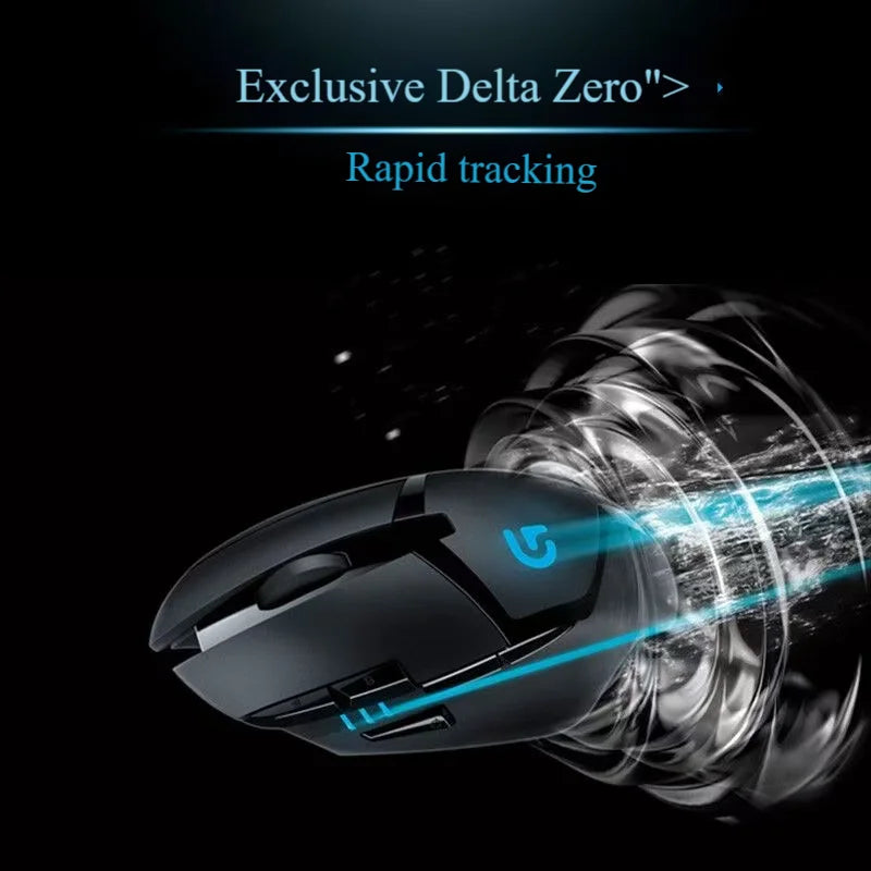 Logitech G402 gaming mouse with esports grade high-speed response and precise operation feedback, suitable for various games