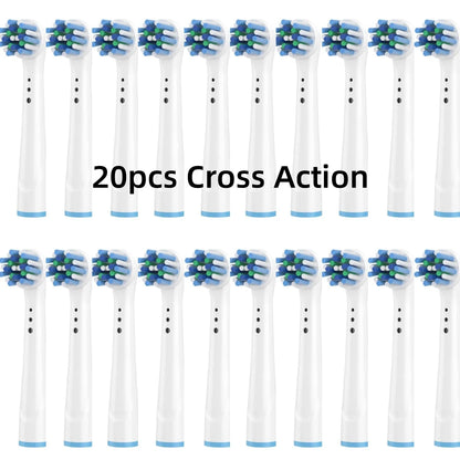 8/16Pcs Replacement Brush Heads for Oral B Electric Toothbrushes Floss Cross Action 3D Pro White Precision Standard Daily Clean - MyLootWare