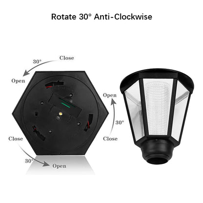 Retro Solar Wall Lights, Outdoor Hexagonal Lamp,