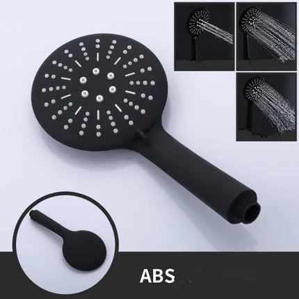 Hand-held Shower Head Water Saving Black Bathroom