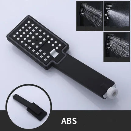Hand-held Shower Head Water Saving Black Bathroom