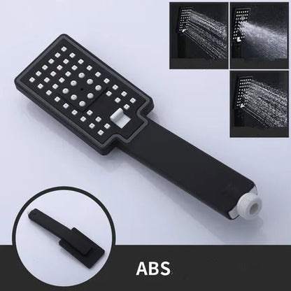 Hand-held Shower Head Water Saving Black Bathroom