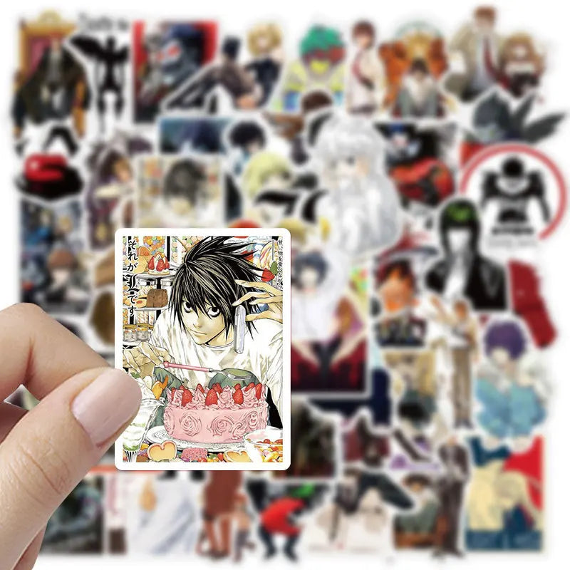 50Pcs Anime Death God Note Stickers, Japanese Horrow Theme Anime, Waterproof Halloween Anime Stickers for Guitar Laptop - MyLootWare