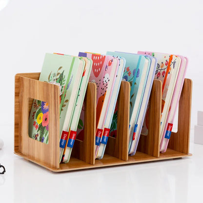 Simple Wooden Desktop Book and Pen Holder