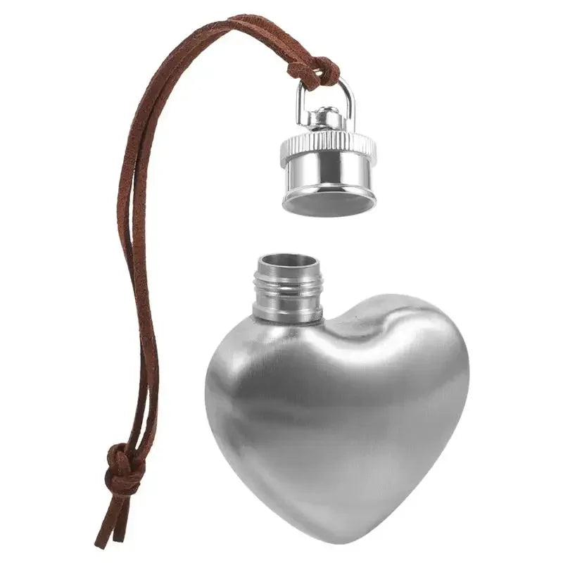 1oz Stainless Steel Hip Flask Heart Shaped Wine Pot Outdoor Portable Whiskey Vodka Flask Alcohol Drinking Pocket Bottle - MyLootWare