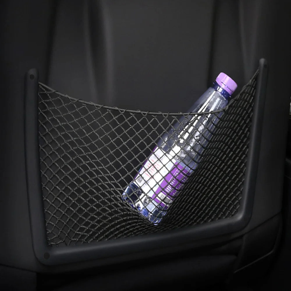 Car Interior Accessories For Audi A4 B8 A5 Q3 A3 A6 C7 Q5 B9 Q7 Rear Seat Back String Net Mesh Storage Pocket Auto Organizer