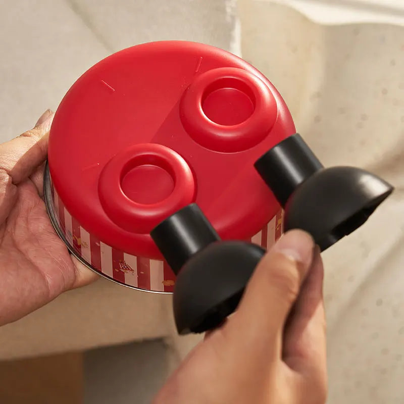 A striped popcorn high-foot pet bowl, stylish stainless steel large-capacity dog bowl for feeding and water, neck-protecting c - MyLootWare