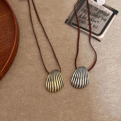 Heavy Industry Silver Large Shell Pendant Necklace