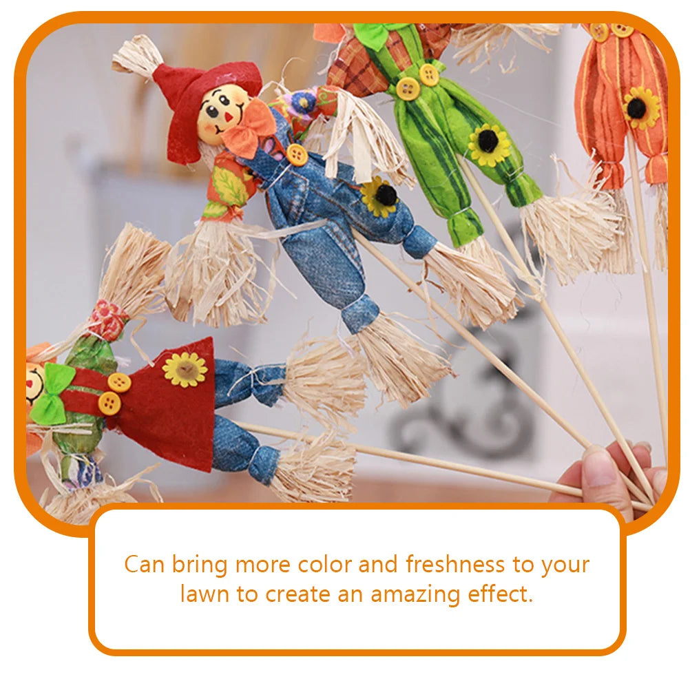 4pcs Halloween idyllic Scarecrow Adorable Scarecrow decor Mini Animated Scarecrow Bar Garden Autumn Scarecrow Decor Halloween - MyLootWare