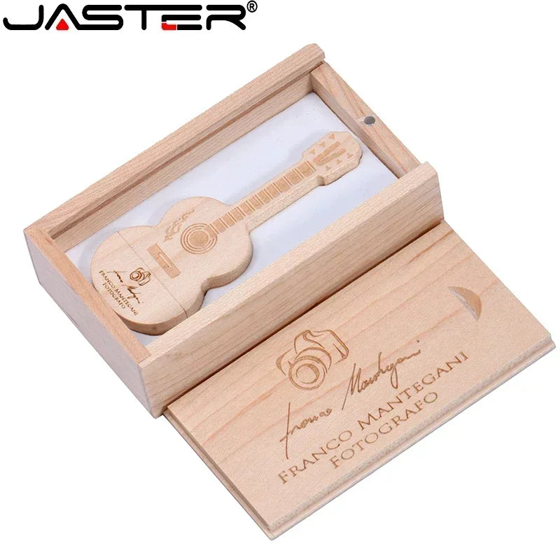 JASTER Wooden Guitar USB Flash Drives 128GB Free
