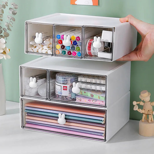 Rabbit Desktop Storage Boxes Multi Grids