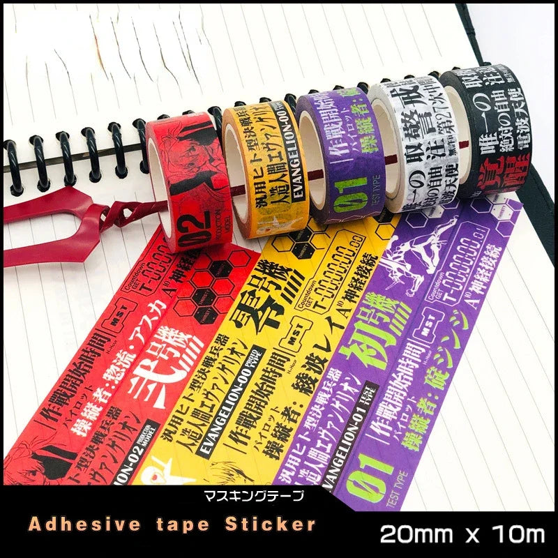 6 Styles Anime Anime Figure Asuka Langley DIY Cartoon Sticker Tape Children's Scrapbook Sticker Toys Anime Peripheral - MyLootWare