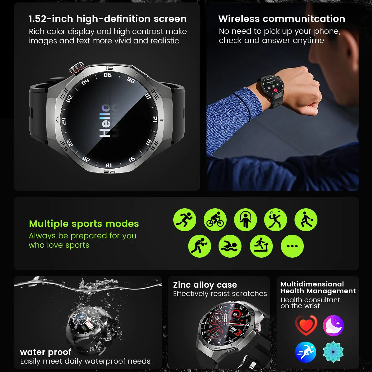 2025 New SmartWatch Men GT5 Pro AMOLED Screen GPS Sports Bluetooth call Heart rate Outdoor Waterproof Smartwatch For Huawei IOS - MyLootWare
