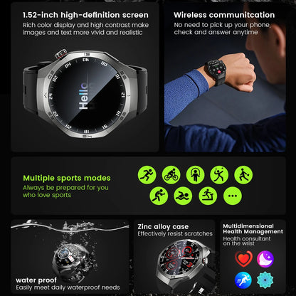 2025 New SmartWatch Men GT5 Pro AMOLED Screen GPS Sports Bluetooth call Heart rate Outdoor Waterproof Smartwatch For Huawei IOS - MyLootWare