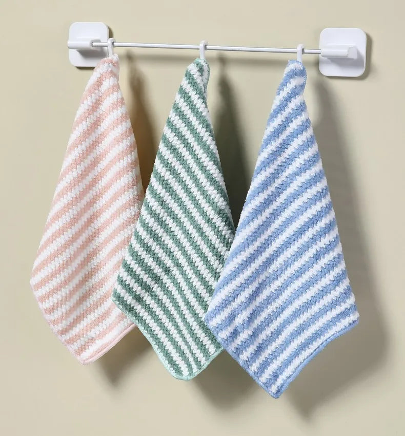 30x30cm 10/5/3PCS Kitchen Scouring Pad Towel Dishcloth Household Rags Gadget Microfiber Non-stick Oil Table Cleaning Cloth Wipe - MyLootWare